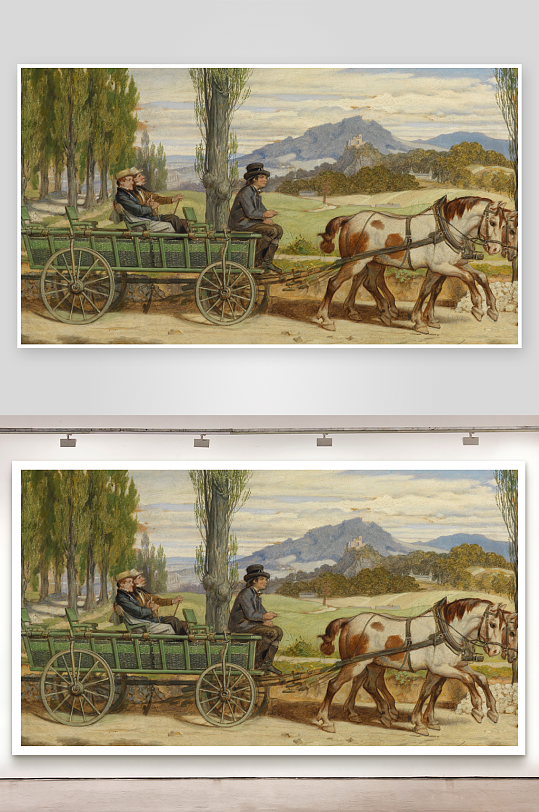 唯美欧式风景画油画装饰画-众图网