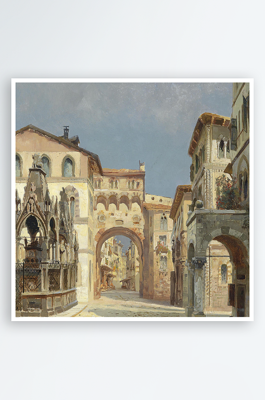 大气欧式风景画油画装饰画-众图网