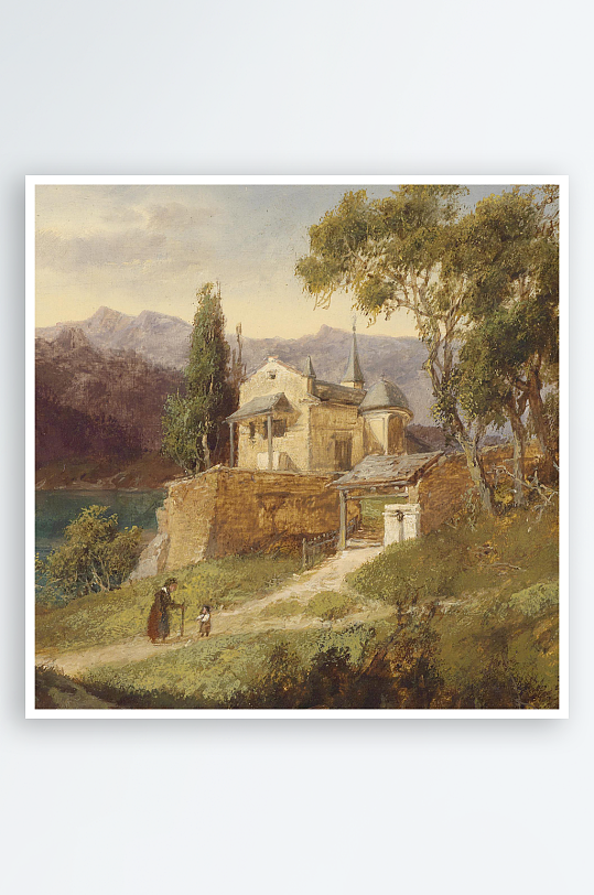 大气欧式风景画油画装饰画-众图网