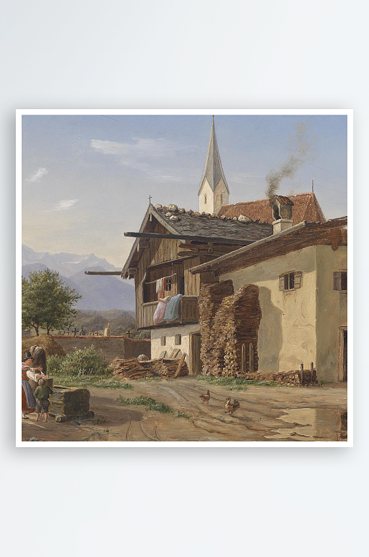 大气高清欧式风景画油画装饰画-众图网