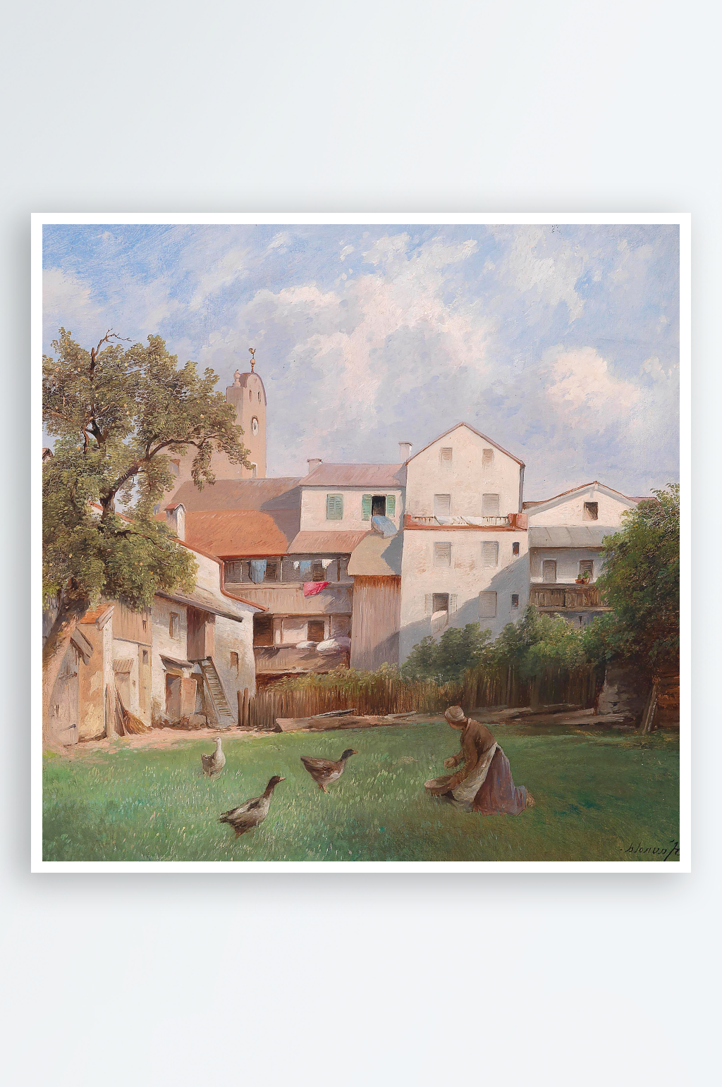大气高清欧式风景画油画装饰画素材