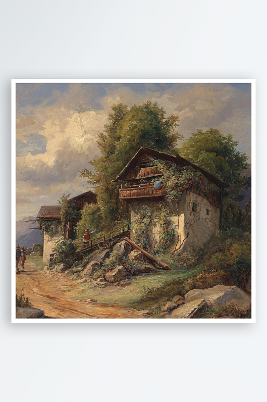 欧式风景画油画装饰画-众图网