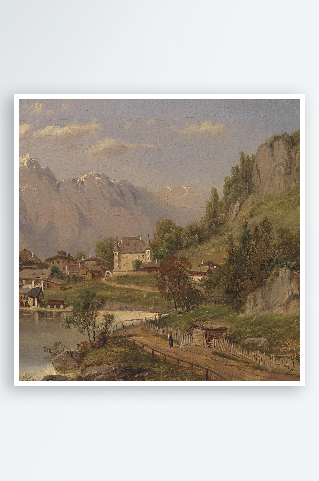 唯美欧式风景画油画装饰画素材