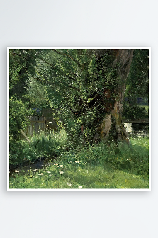 唯美欧式风景画油画装饰画-众图网