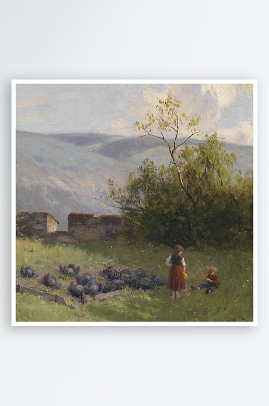 唯美欧式风景画油画装饰画-众图网