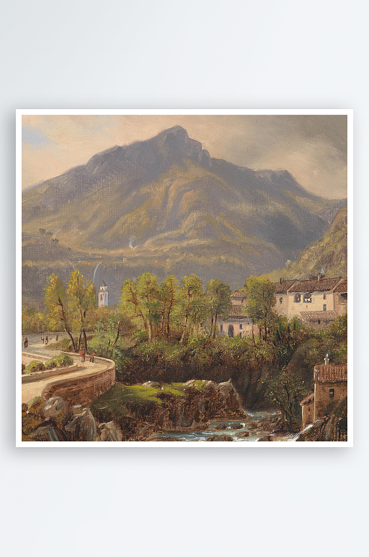 唯美欧式风景画油画装饰画-众图网