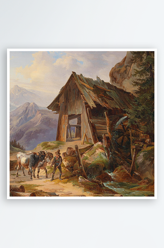 唯美欧式风景画油画装饰画-众图网