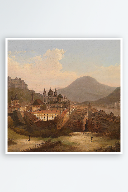 唯美大气欧式风景画油画装饰画-众图网