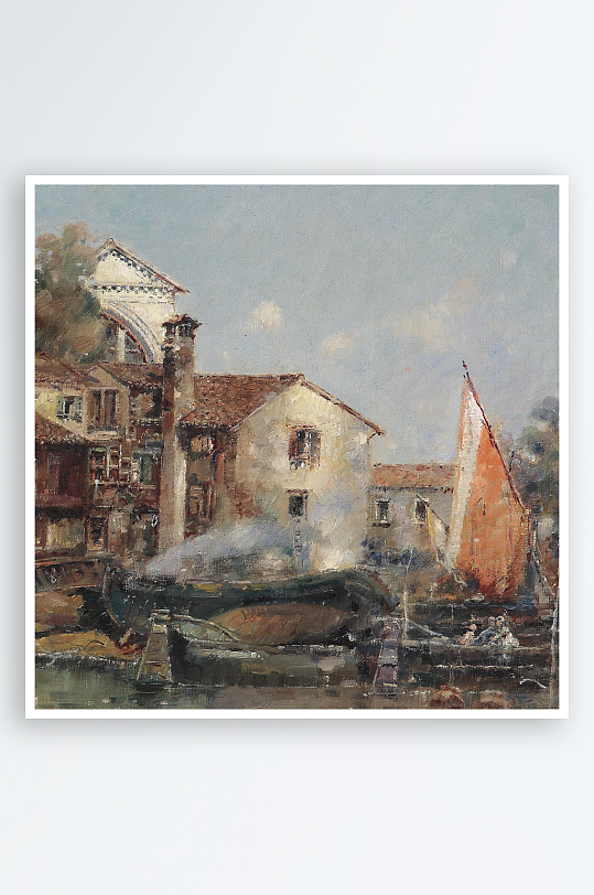 唯美大气欧式风景画油画装饰画-众图网