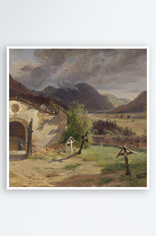 唯美大气欧式风景画油画装饰画-众图网