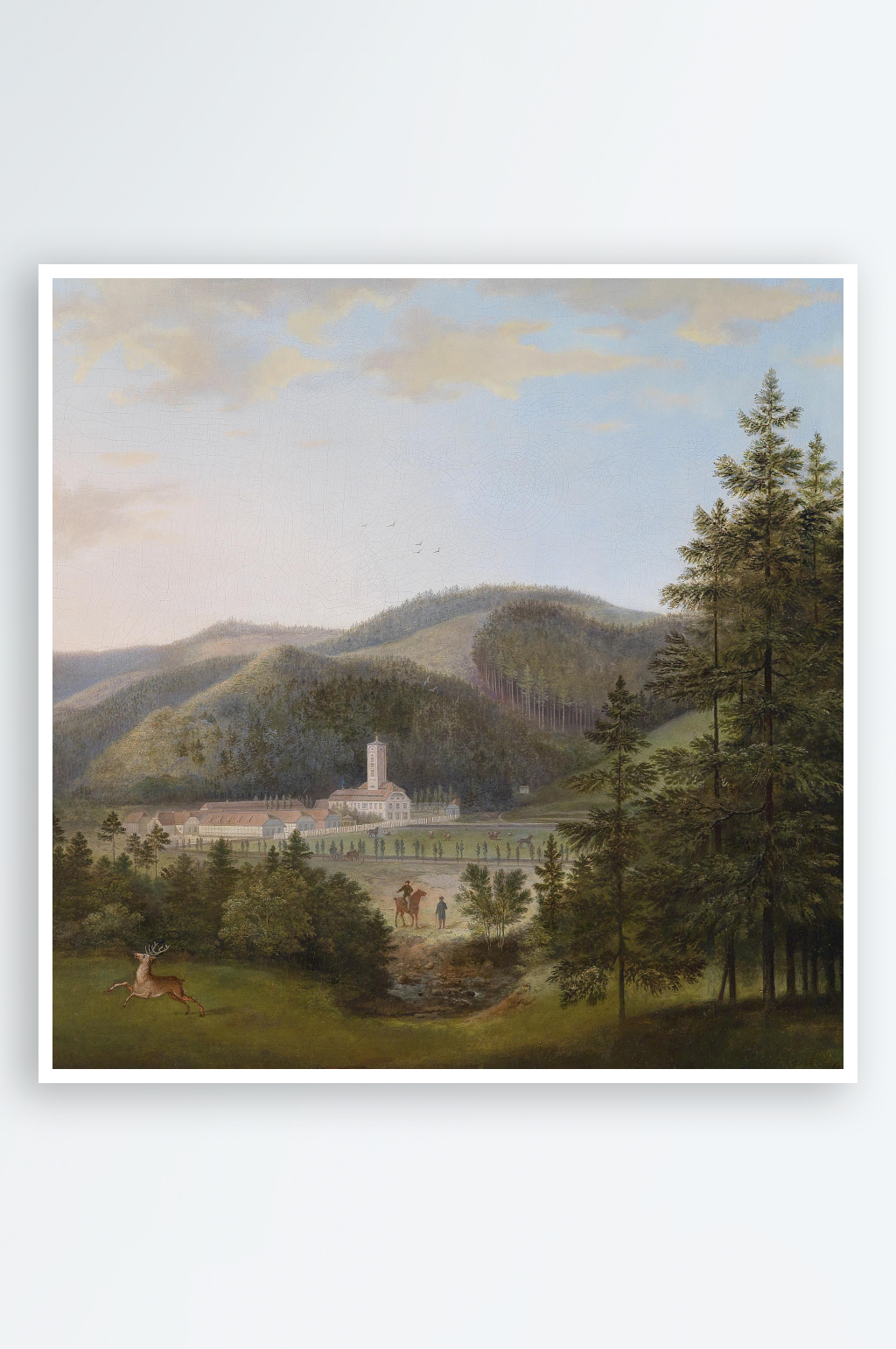 唯美大气欧式风景画油画装饰画素材