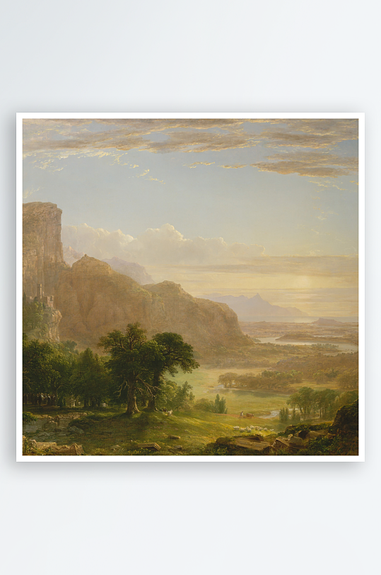 唯美大气欧式风景画油画装饰画-众图网