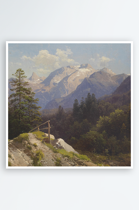 唯美大气欧式风景画油画装饰画-众图网