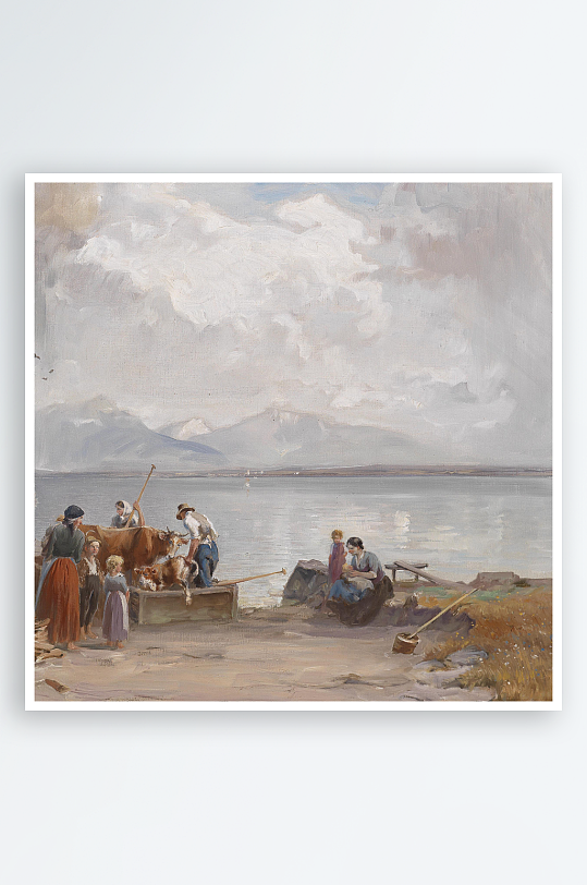 唯美欧式风景画油画装饰画-众图网