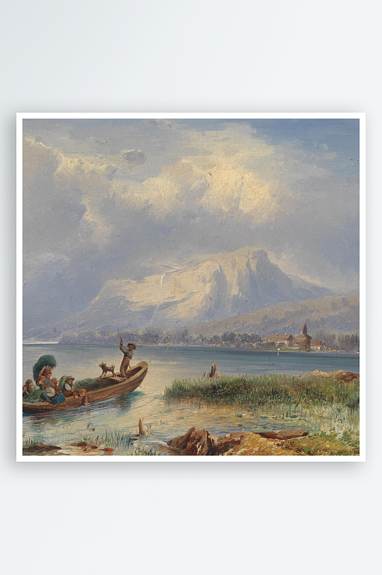 唯美欧式风景画油画装饰画-众图网