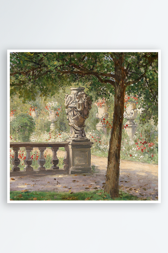 唯美欧式风景画油画装饰画-众图网