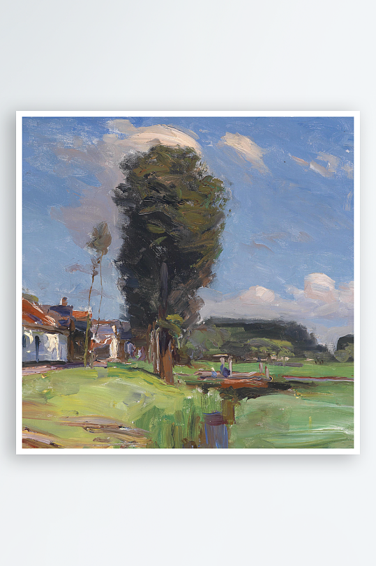 唯美欧式风景画油画装饰画-众图网