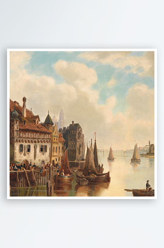 唯美欧式风景画油画装饰画-众图网