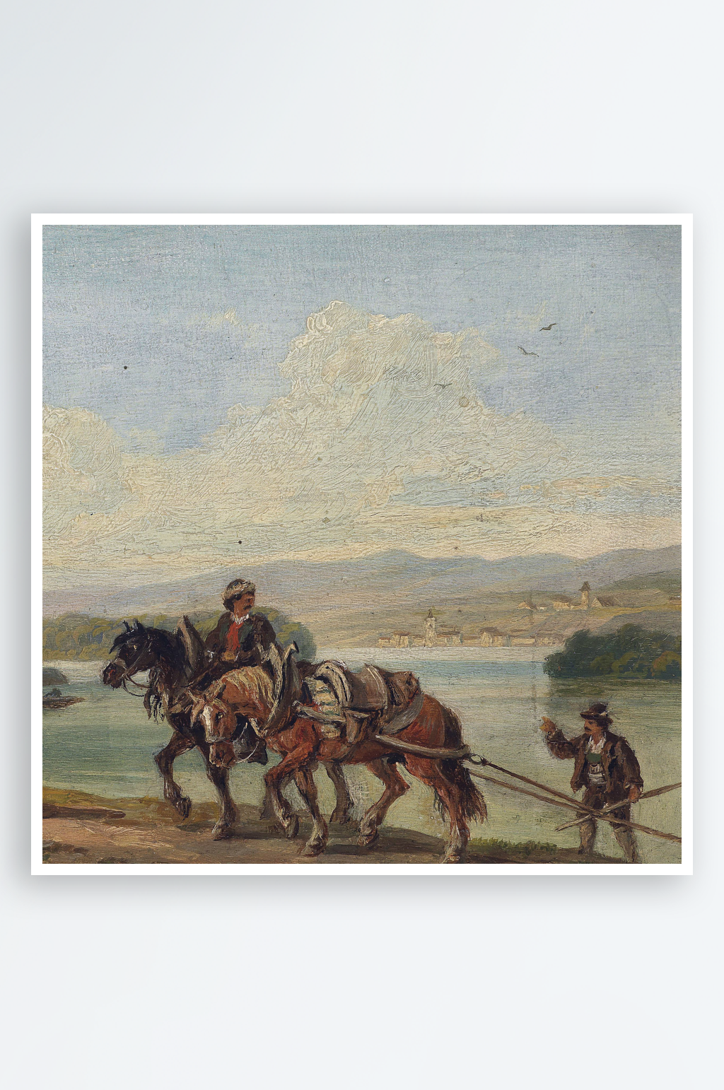 唯美欧式风景画油画装饰画素材