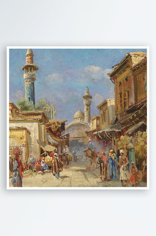 唯美欧式风景画油画装饰画-众图网