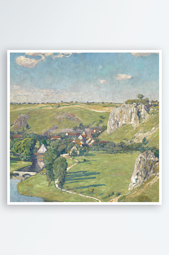 唯美欧式风景画油画装饰画-众图网