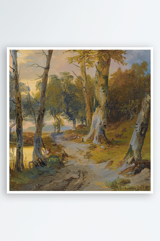 唯美欧式风景画油画装饰画-众图网