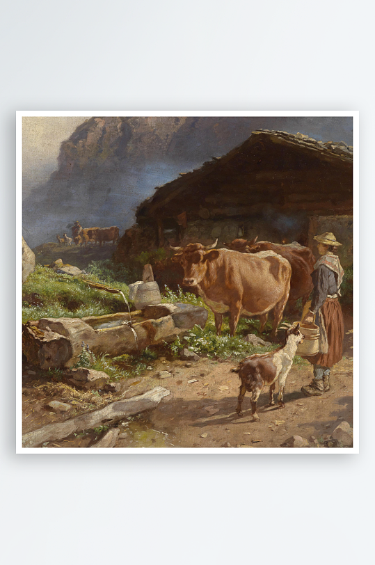 唯美欧式风景画油画装饰画-众图网