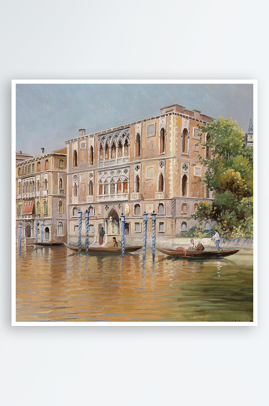 唯美大气欧式风景画油画装饰画-众图网