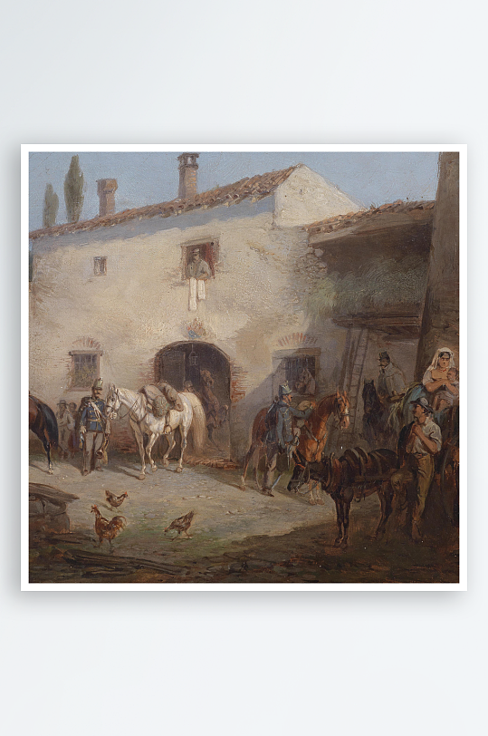 唯美欧式风景画油画装饰画-众图网