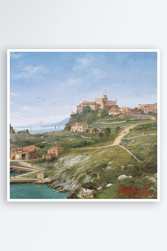 唯美欧式风景画油画装饰画-众图网