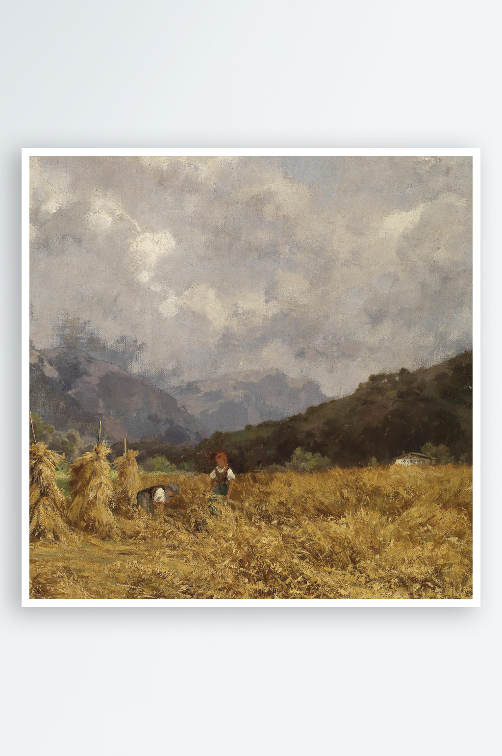 唯美欧式风景画油画装饰画素材