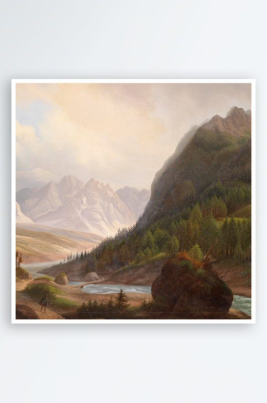 大气欧式风景画油画装饰画-众图网