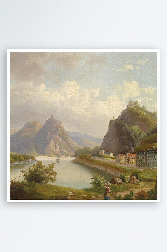 大气欧式风景画油画装饰画-众图网