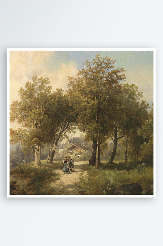 大气欧式风景画油画装饰画-众图网