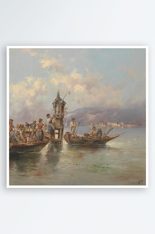 欧式风景画油画装饰画-众图网