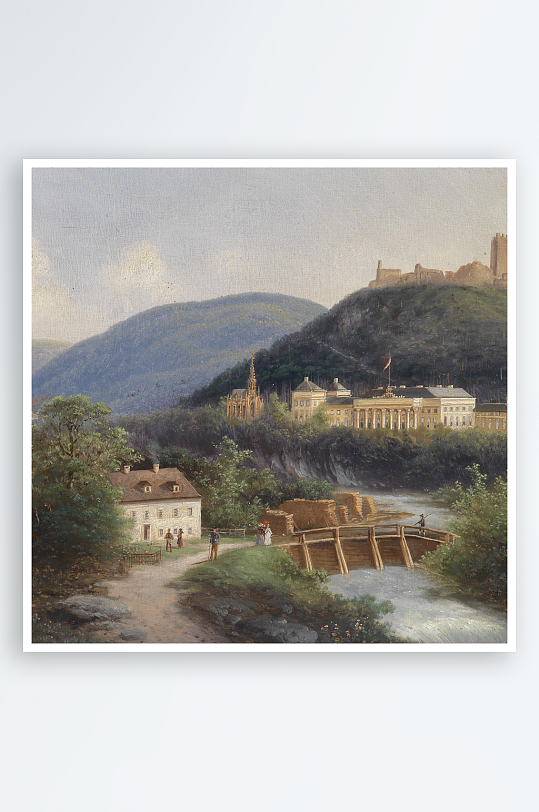 高清欧式风景画油画装饰画-众图网