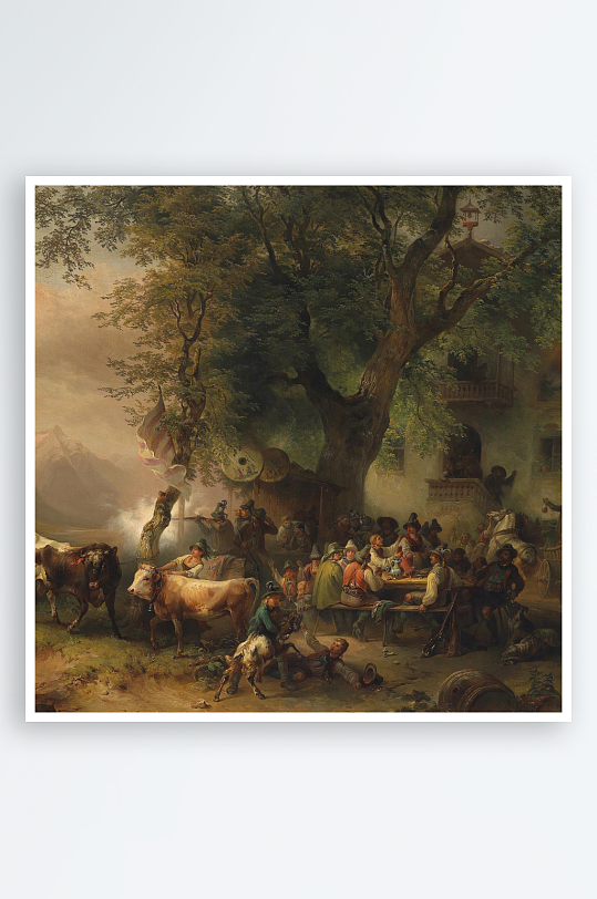 高清欧式风景画油画装饰画-众图网