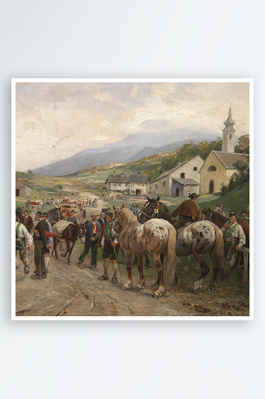 高清欧式风景画油画装饰画-众图网