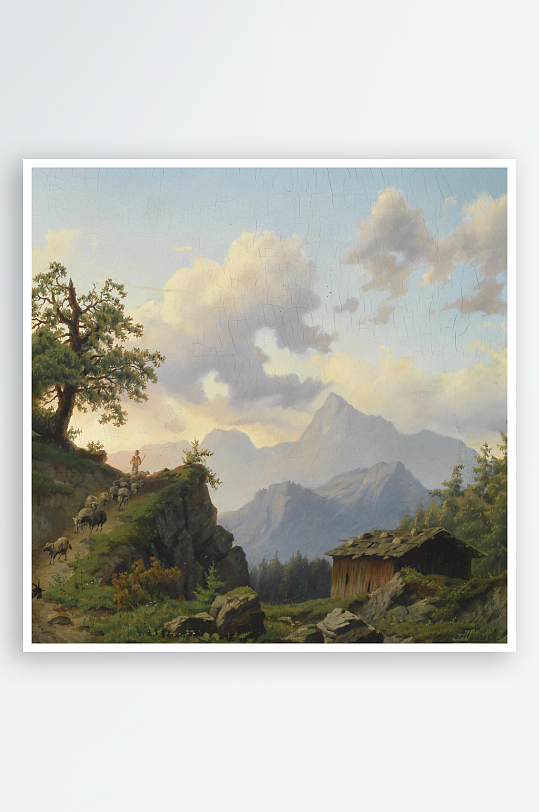 高清欧式风景画油画装饰画-众图网