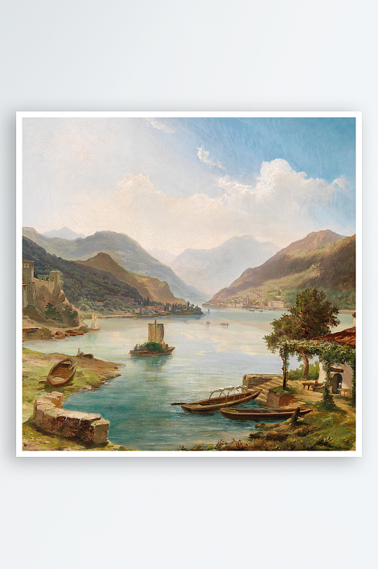 高清欧式风景画油画装饰画-众图网