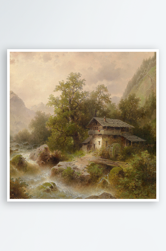 高清欧式风景画油画装饰画-众图网