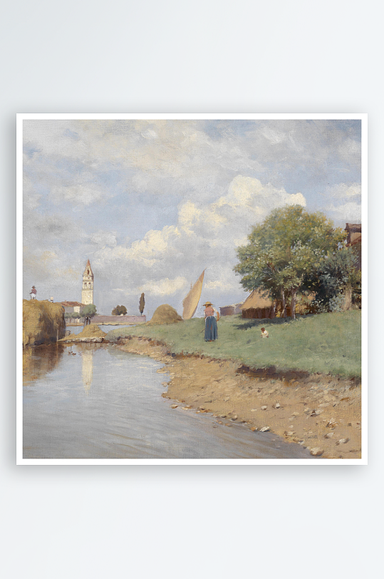 大气欧式风景画油画装饰画-众图网