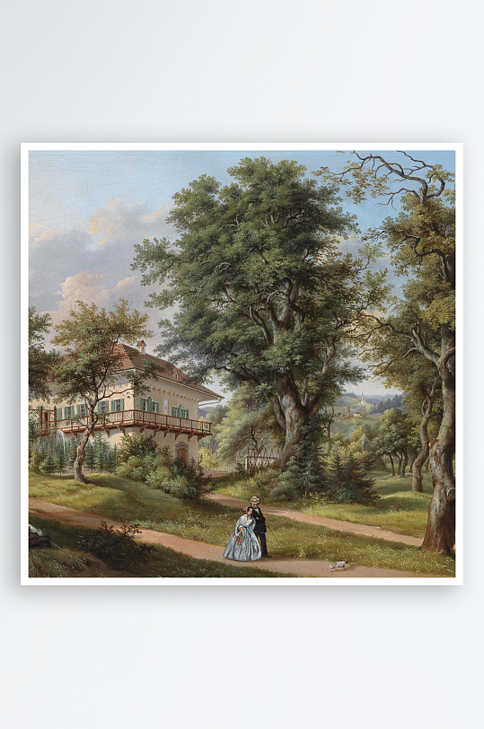 大气欧式风景画油画装饰画-众图网