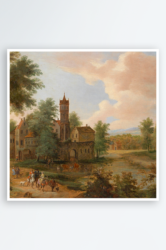 大气欧式风景画油画装饰画-众图网