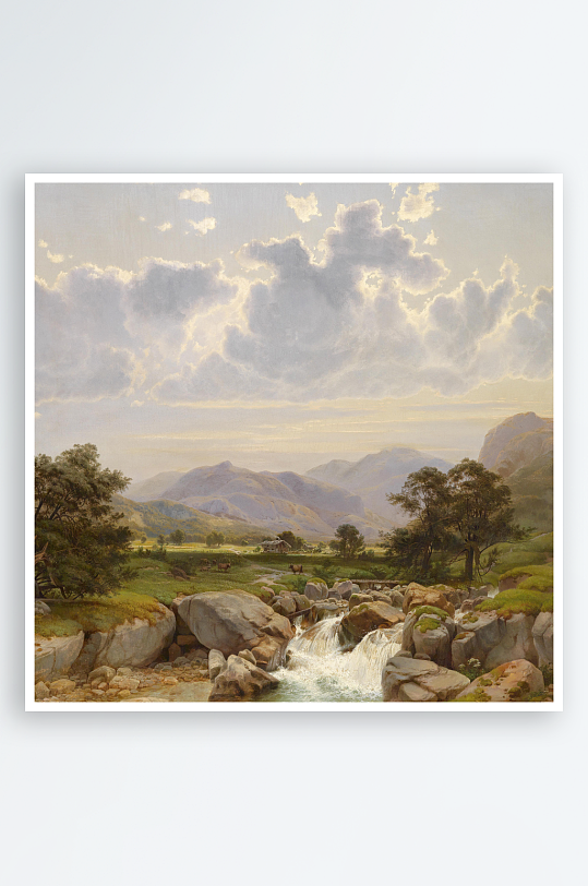 大气欧式风景画油画装饰画-众图网