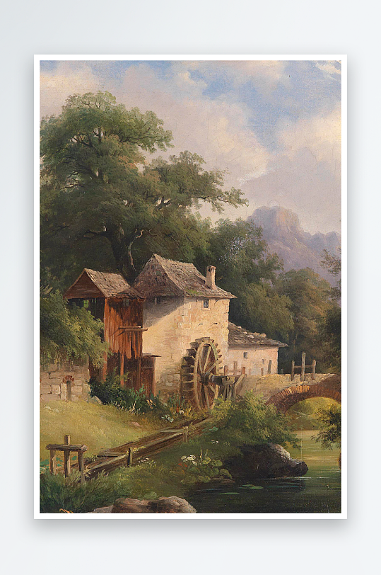 大气欧美风景画油画装饰画-众图网