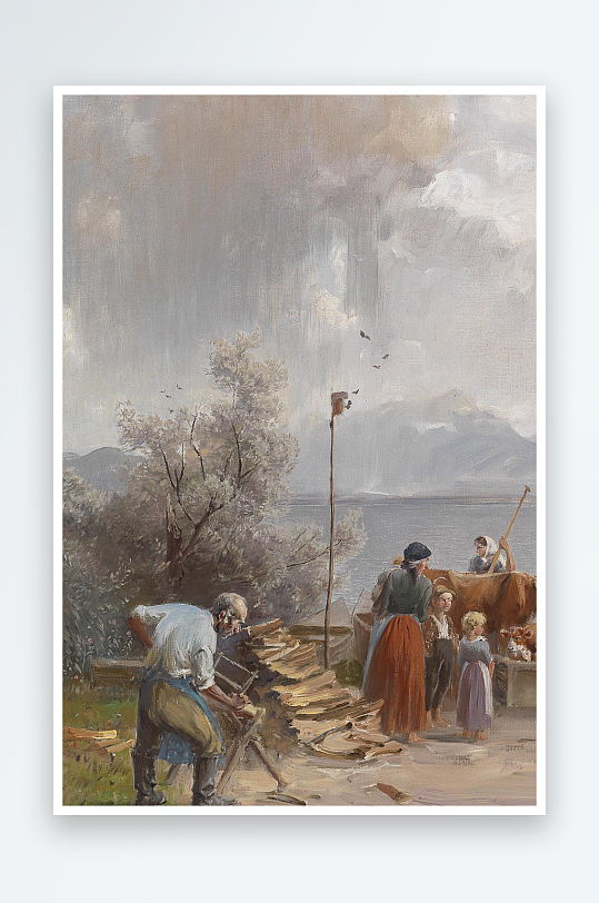 高清欧美油画风景画装饰画-众图网