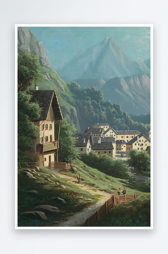 欧美油画风景画装饰画图片-众图网