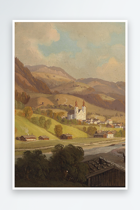 欧美油画风景画装饰画-众图网