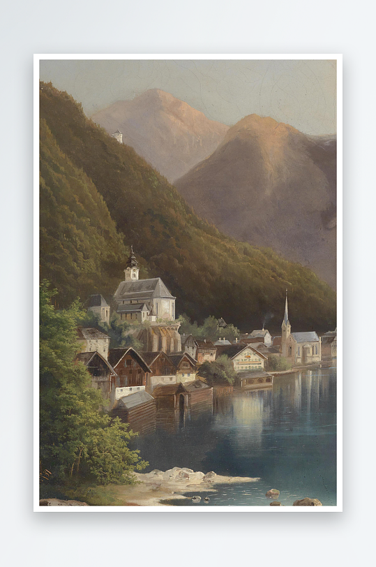 欧美油画风景画装饰画素材-众图网
